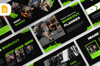 Dark Modern Workout Planner Google Slide Template